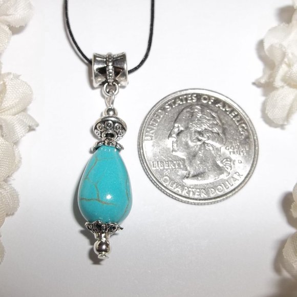 Turquoise Blue Necklace Adjustable Handmade 5163 - Picture 2 of 9